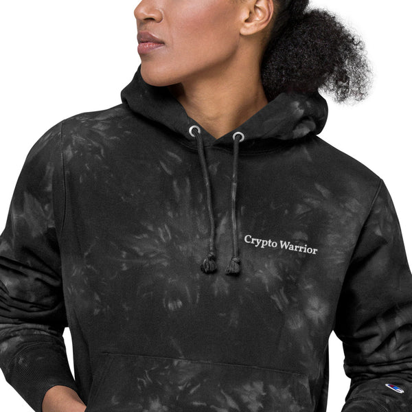 Crypto Warrior Unisex Champion Tie-Dye pull over hoodie