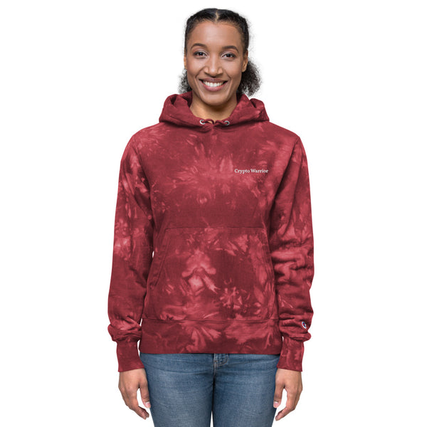 Crypto Warrior Unisex Champion Tie-Dye pull over hoodie