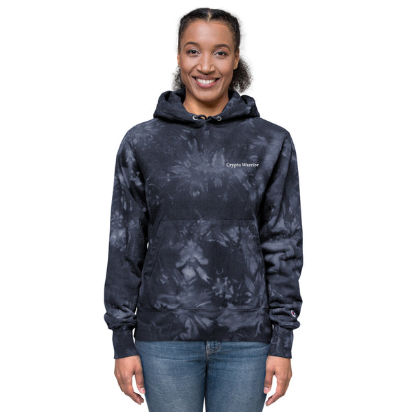 Crypto Warrior Unisex Champion Tie-Dye pull over hoodie