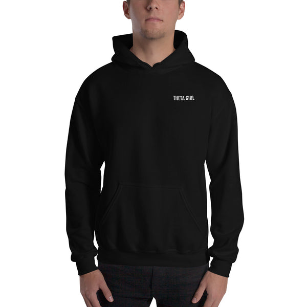 Theta Girl Unisex Pull Over Hoodie (white text)