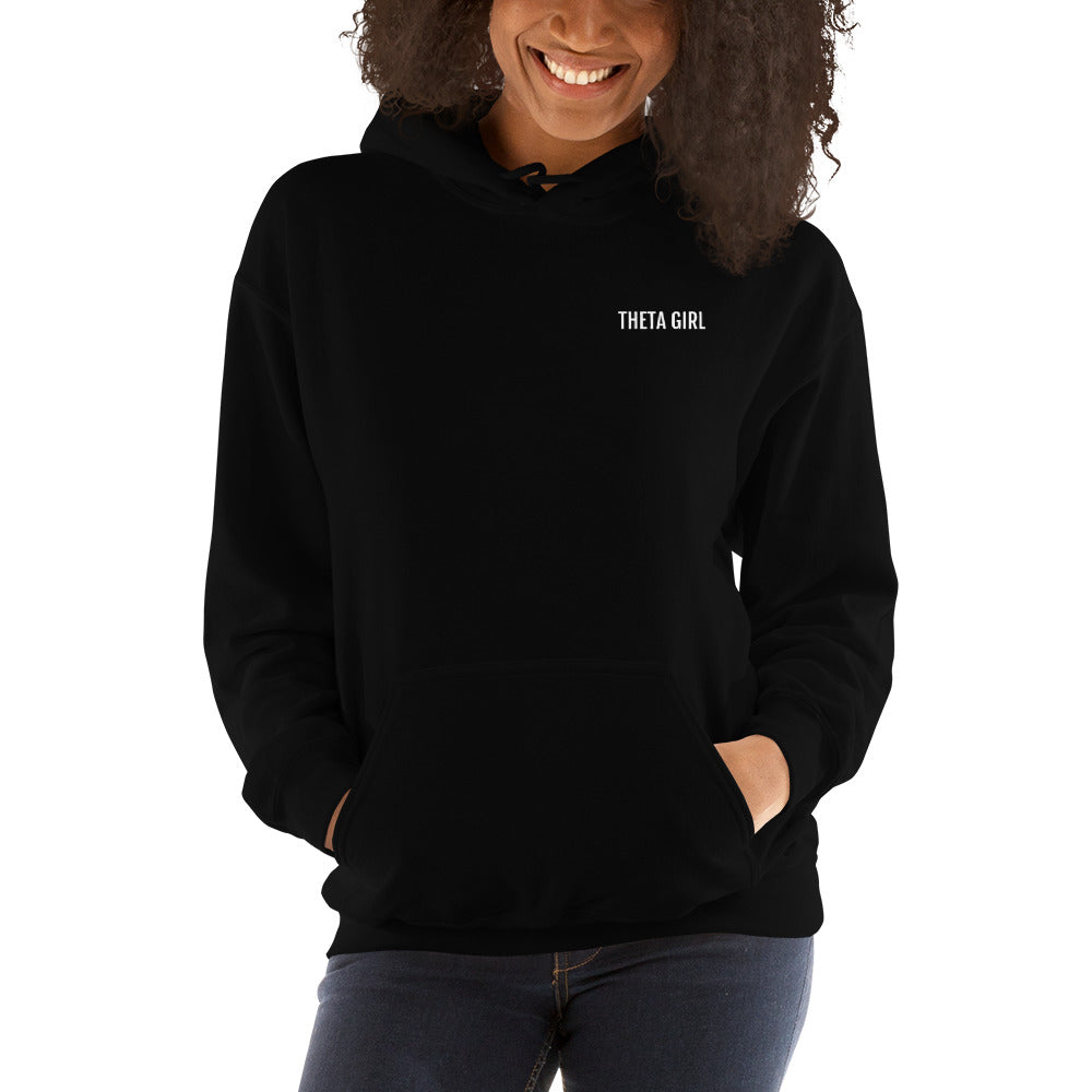 Theta Girl Unisex Pull Over Hoodie (white text)
