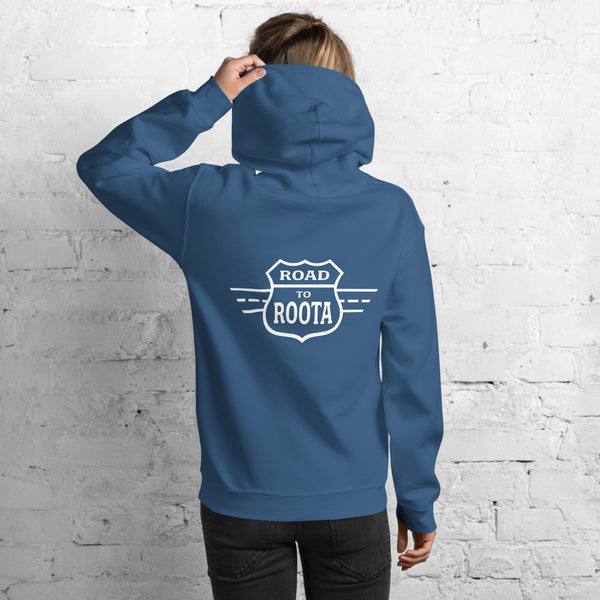 Theta Girl Unisex Pull Over Hoodie (blue text/white logo)