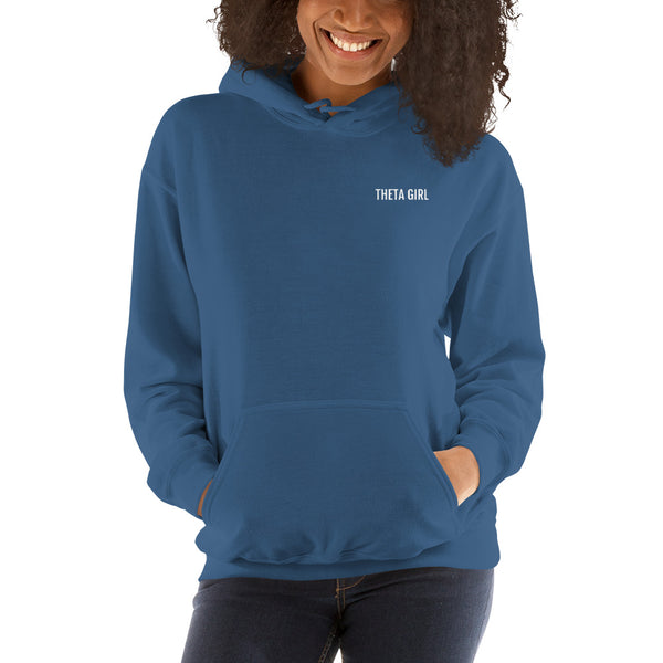 Theta Girl Unisex Pull Over Hoodie (white text)