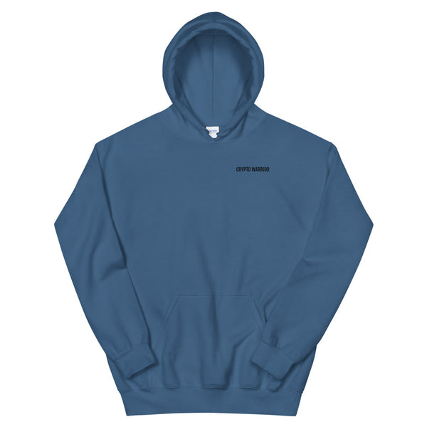 Crypto Warrior Unisex Pull Over Hoodie (black logo/text)