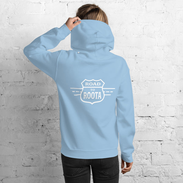 Theta Girl Unisex Pull Over Hoodie (blue text/white logo)