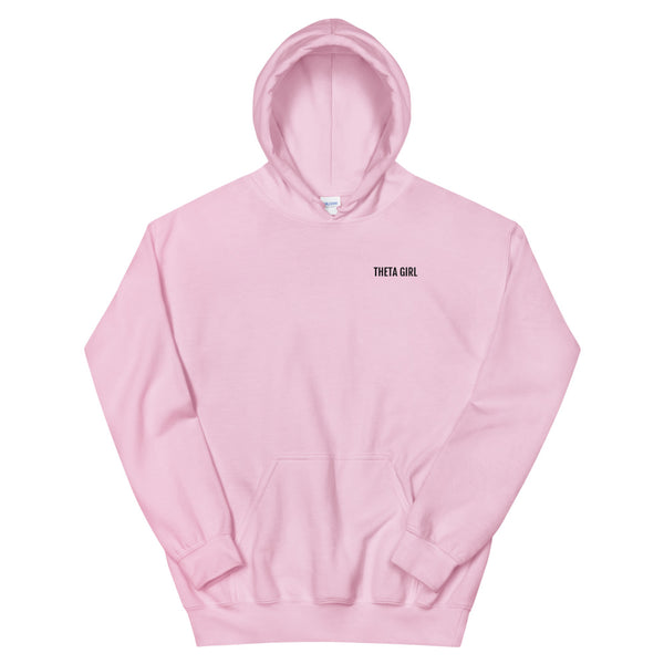 Theta Girl Unisex Hoodie (black text/logo)