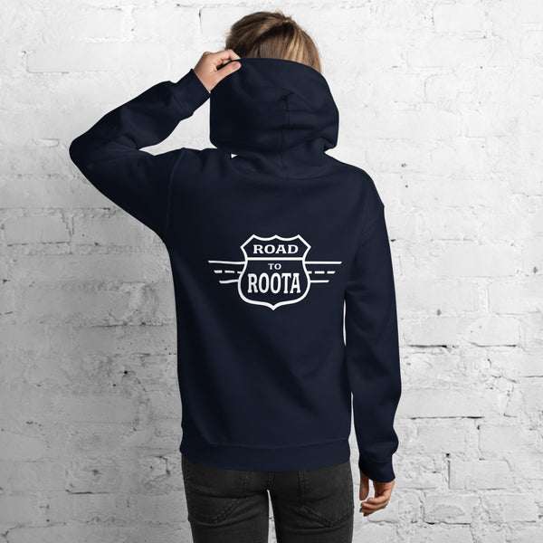 Theta Girl Unisex Pull Over Hoodie (blue text/white logo)