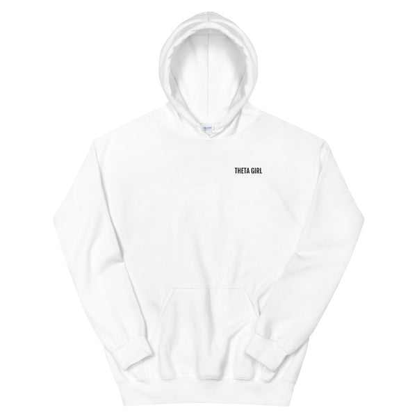 Theta Girl Unisex Hoodie (black text/logo)