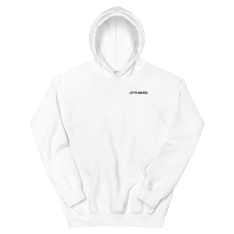 Crypto Warrior Unisex Pull Over Hoodie (black logo/text)